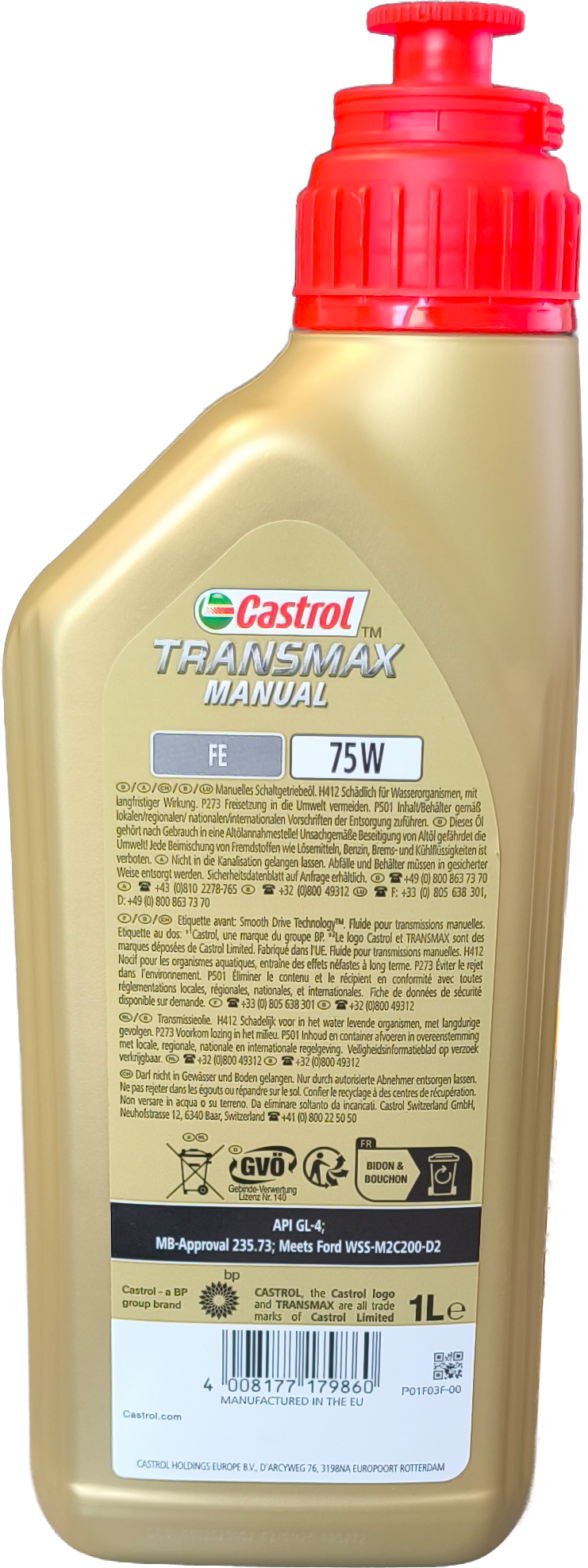 Castrol Transmax FE 75W Schaltgetriebeöl 1l Flasche (ex. Syntrans)