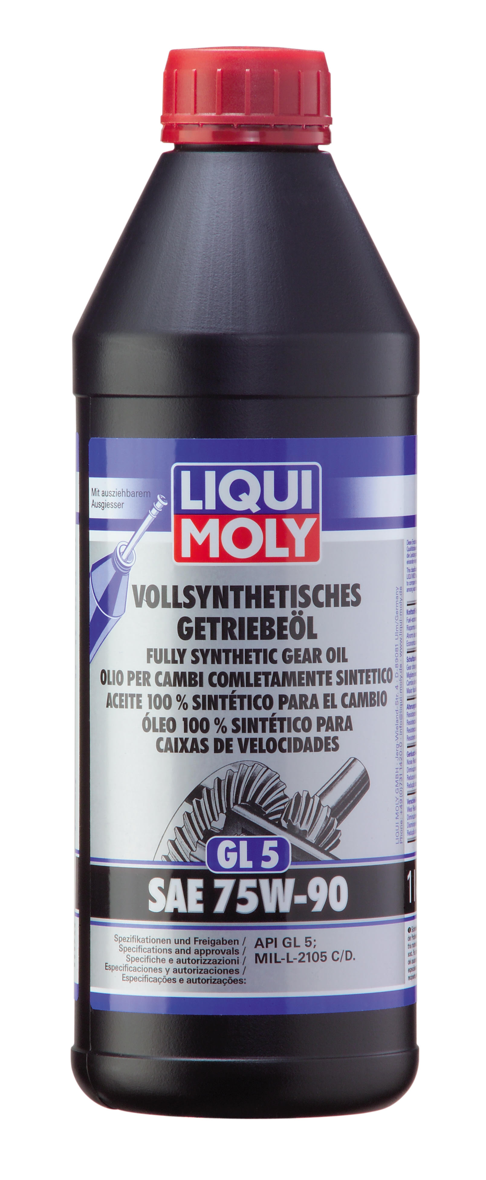Liqui Moly Vollsynthetisches Getriebeöl GL5 SAE 75W-90 1l