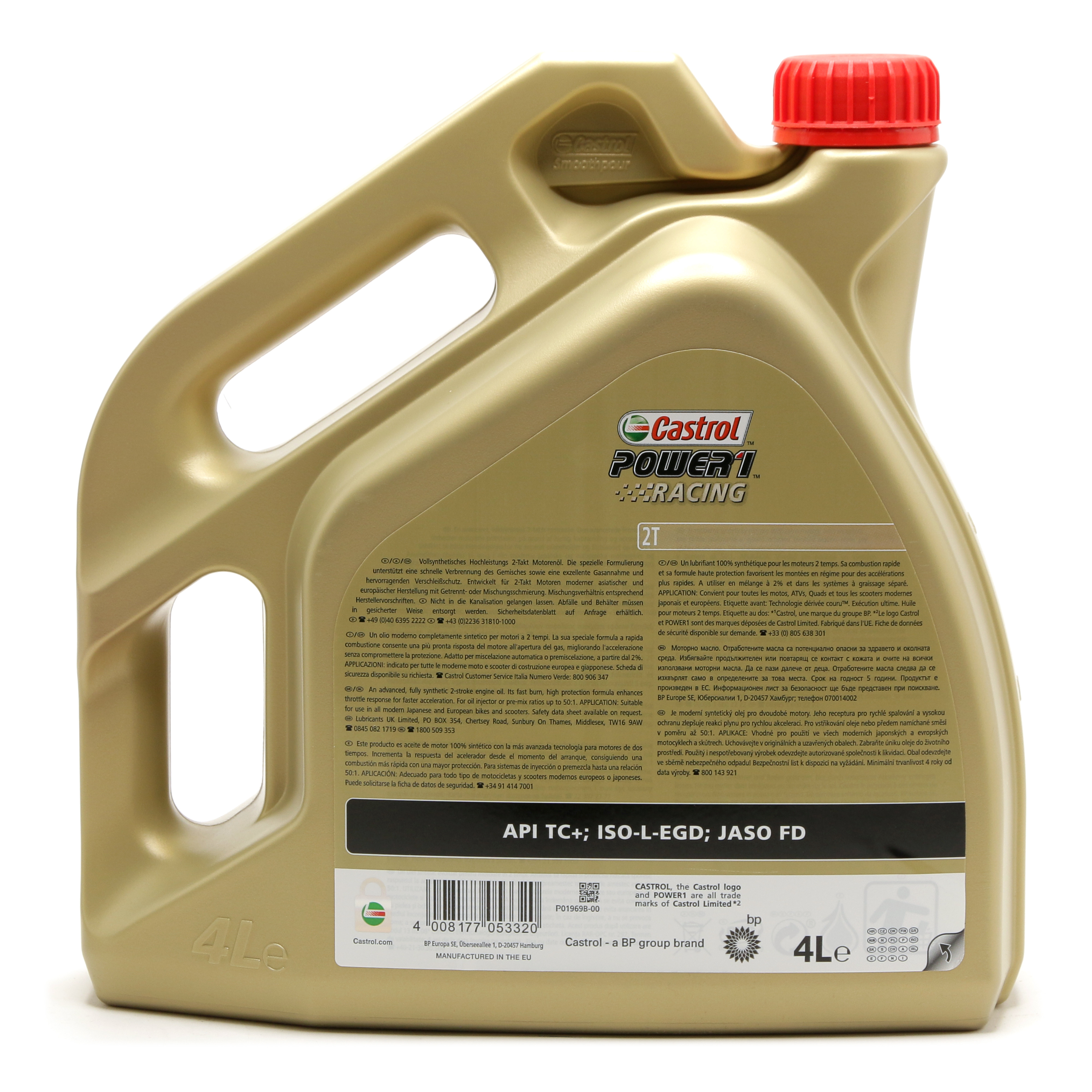 Castrol Power 1 Racing 2T vollsynthetisches Motorrad Motoröl 4l Kanne