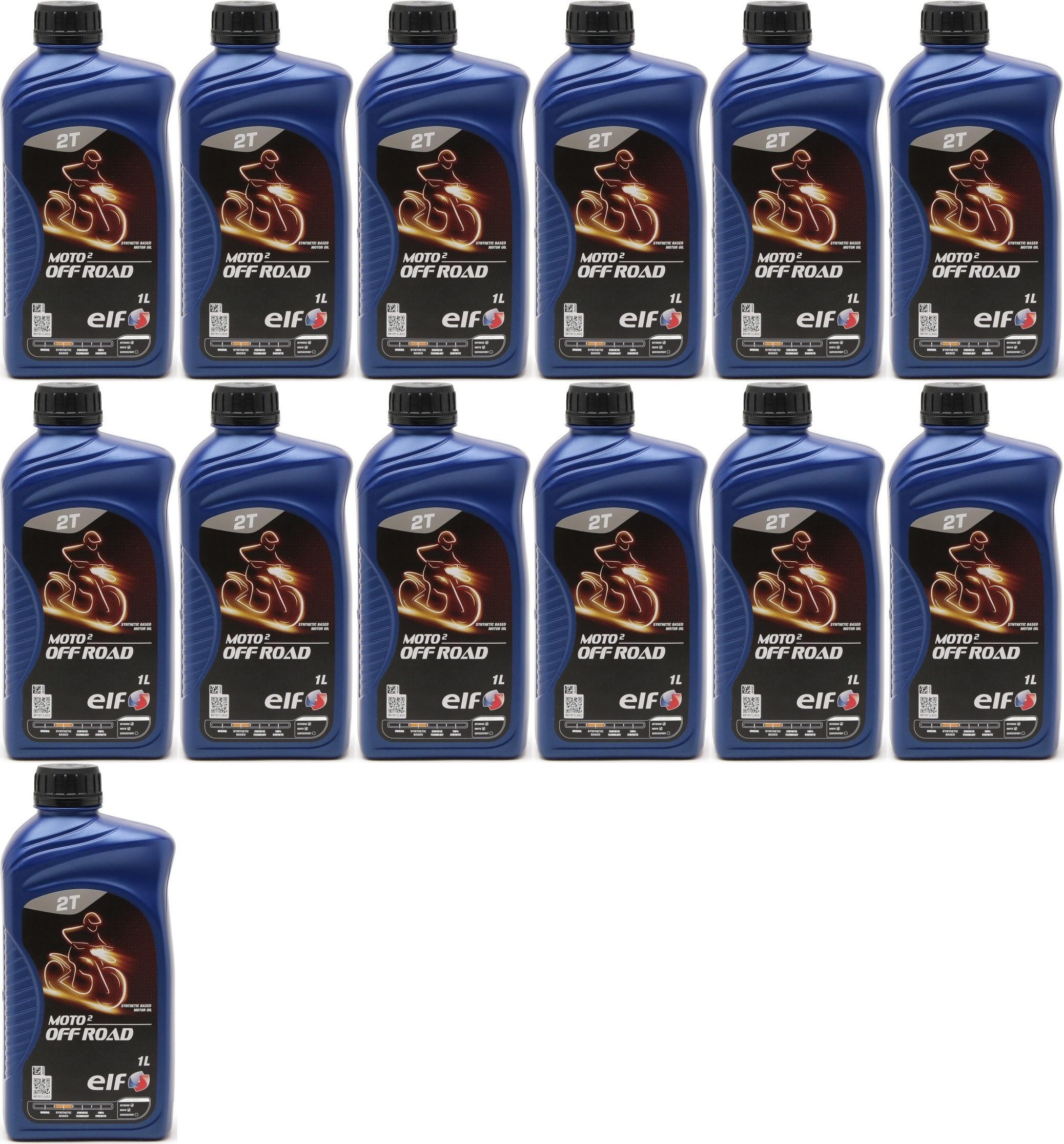 Elf Moto 2 Off Road teilsynthetisches 2T Motorrad Motorenöl 13x 1l = 13 Liter