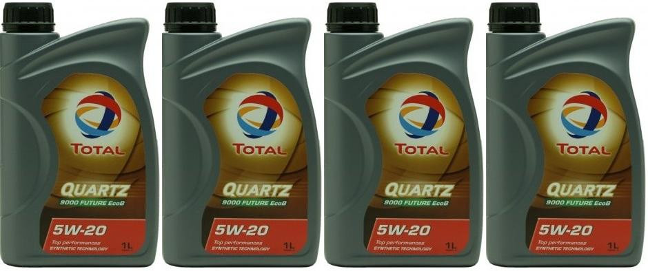 Total Quartz Ineo EcoB 5W-20 Motoröl 4x 1l = 4 Liter - SAE 5W-20 - PKW ...