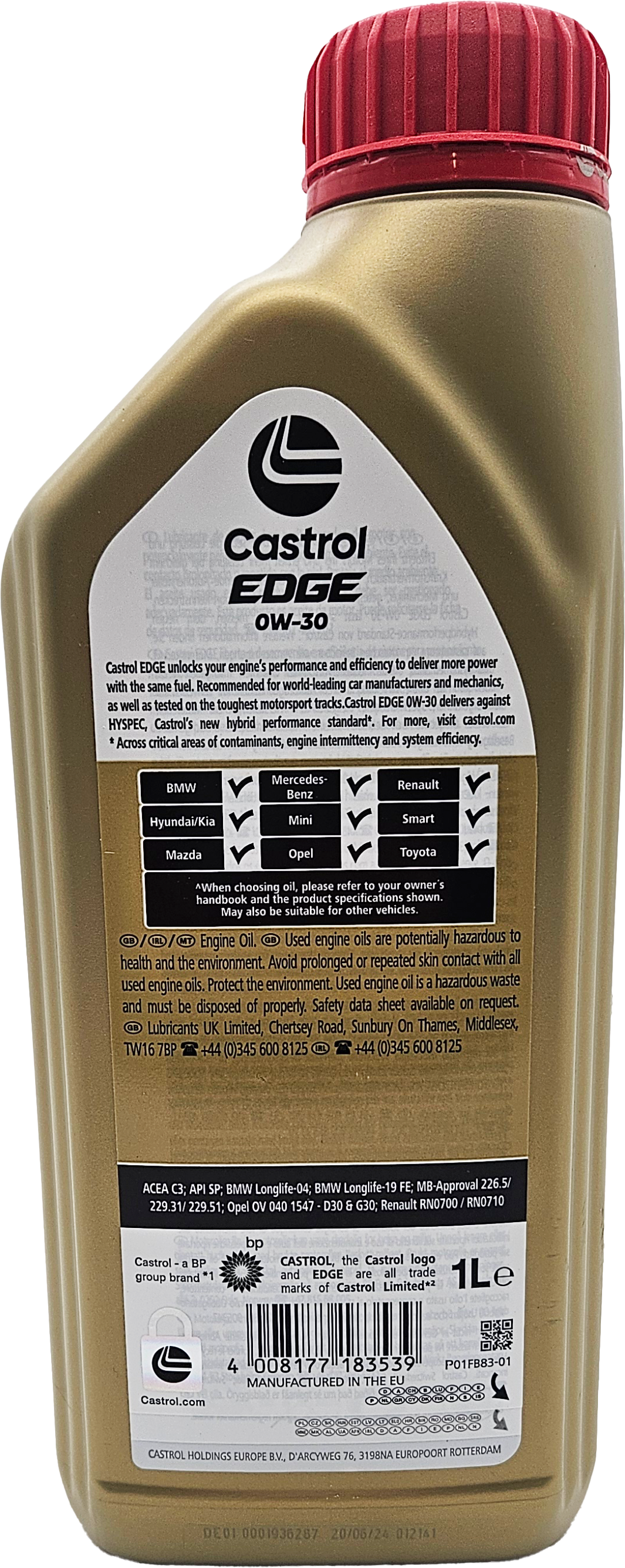 Castrol Edge 0W-30 Motoröl 1l Flasche (ex. FST)