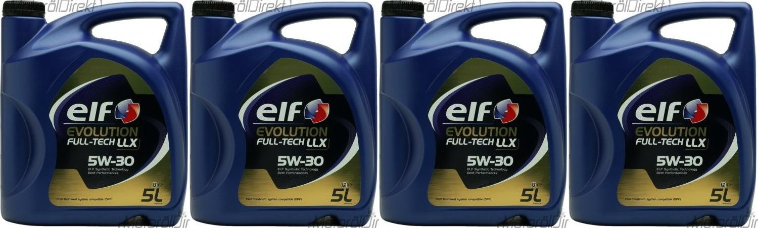Elf Evolution FULL-TECH LLX 5W-30 Motoröl 4x 5 = 20 Liter