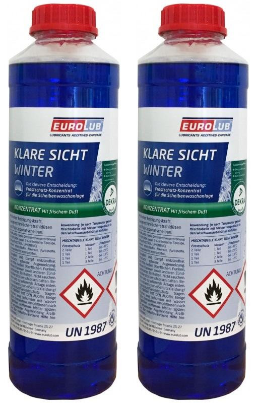 EUROLUB Scheibenfrostschutz Klare Sicht Winter Konzentrat -60°C 2x 1l = 2 Liter