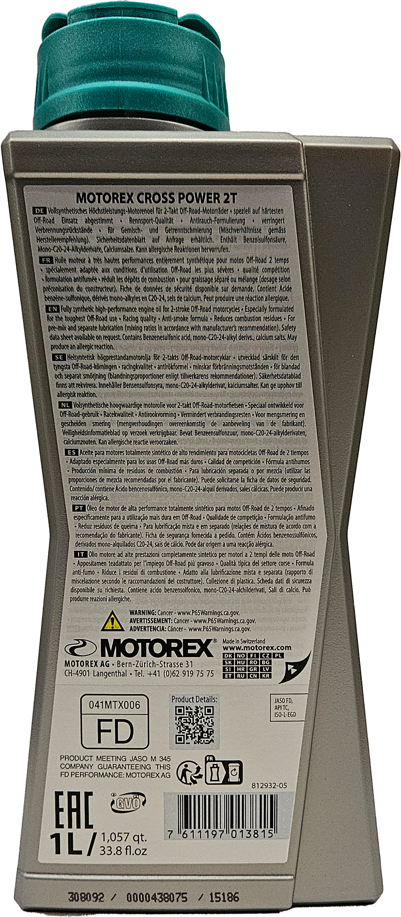 MOTOREX Cross Power 2T vollsynthetisches Motorrad Motoröl 1l