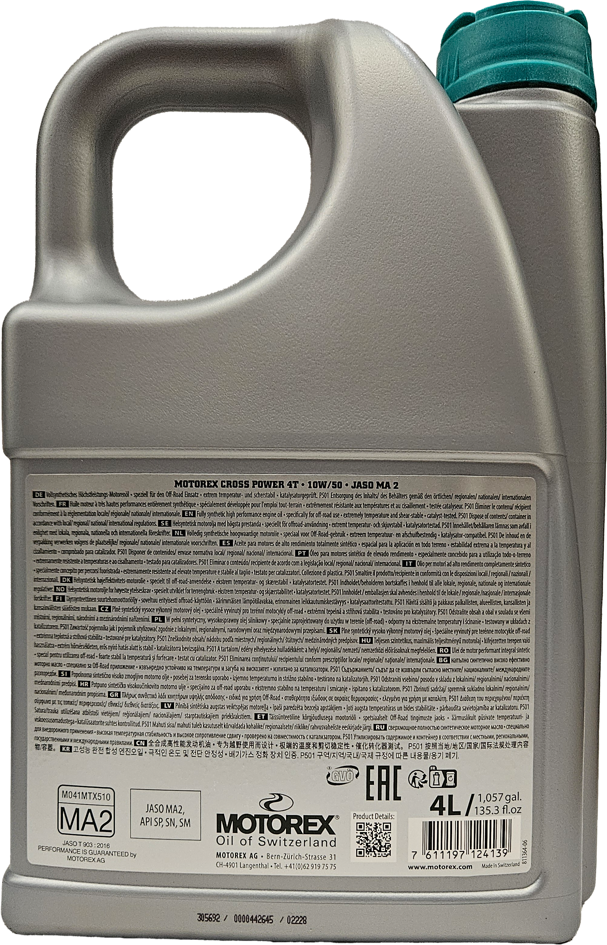 MOTOREX 4T Cross Power SAE 10W-50 Motorrad Motoröl 4l