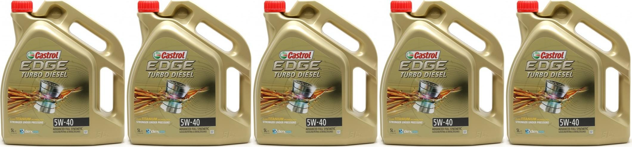 Castrol Edge Turbo Diesel 5W-40 Fluid Titanium (ex. FST) Motoröl 5x 5 = 25 Liter