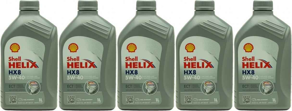 Shell Helix HX8 ECT 5W-40 Motoröl 5x 1l = 5 Liter
