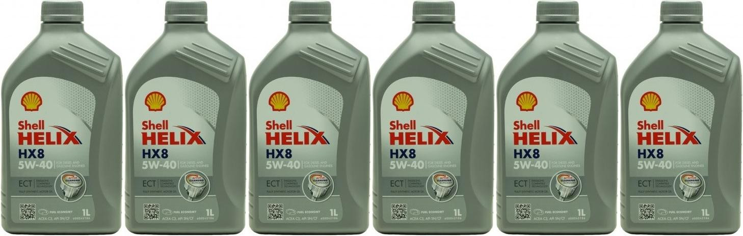 Shell Helix HX8 ECT 5W-40 Motoröl 6x 1l = 6 Liter