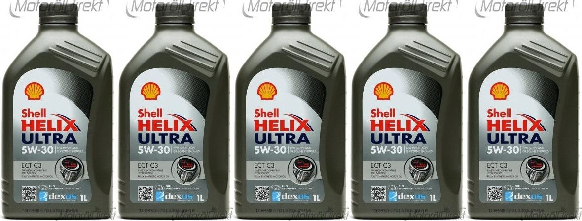 Shell Helix Ultra ECTC3 5W-30 Motoröl, 1 Liter – Premium-Öl Für Deinen Motor