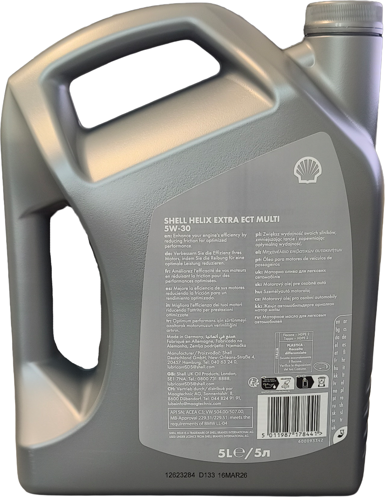 Shell Helix Extra ECT Multi 5W-30 Motoröl 5L Kanister (ex. HX8 ECT)