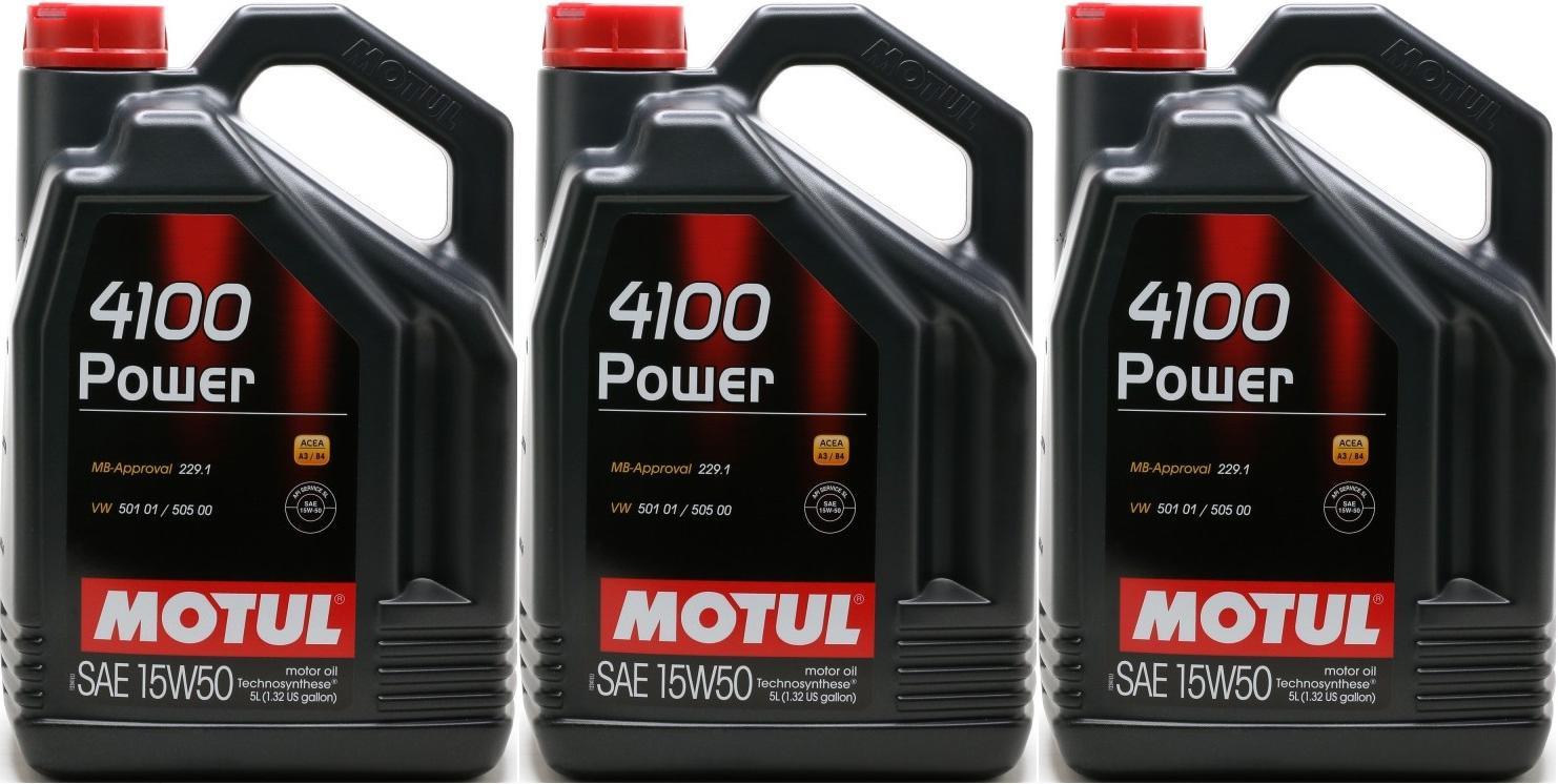Motul 4100 Power 15W-50 Motoröl 3x 5 = 15 Liter