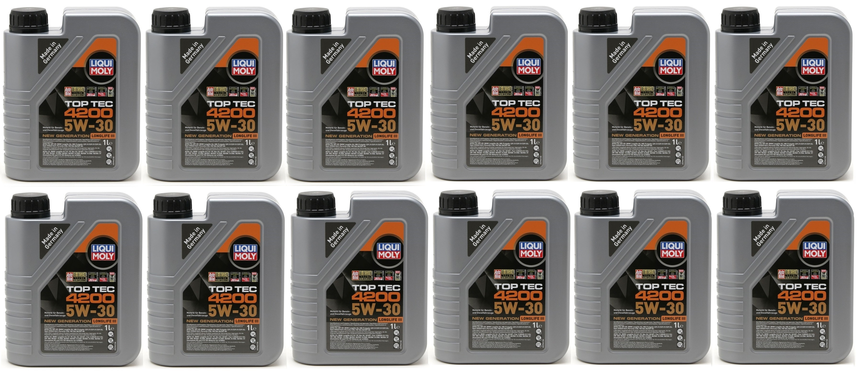 Liqui Moly 3706 5W-30 Top Tec 4200 Longlife III Motoröl 12x 1l = 12 Liter