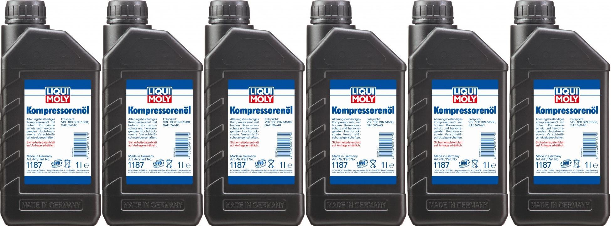 Liqui Moly 1187 Kompressorenöl 6x 1l = 6 Liter