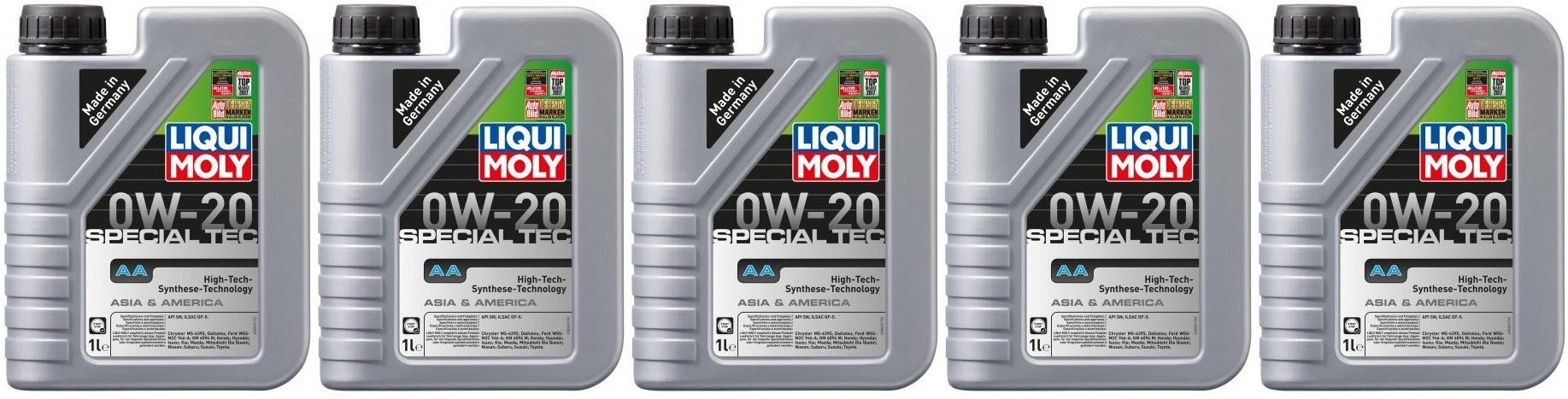 Liqui Moly 9701 Special Tec AA 0W-20 Motoröl Flasche 5x 1l = 5 Liter