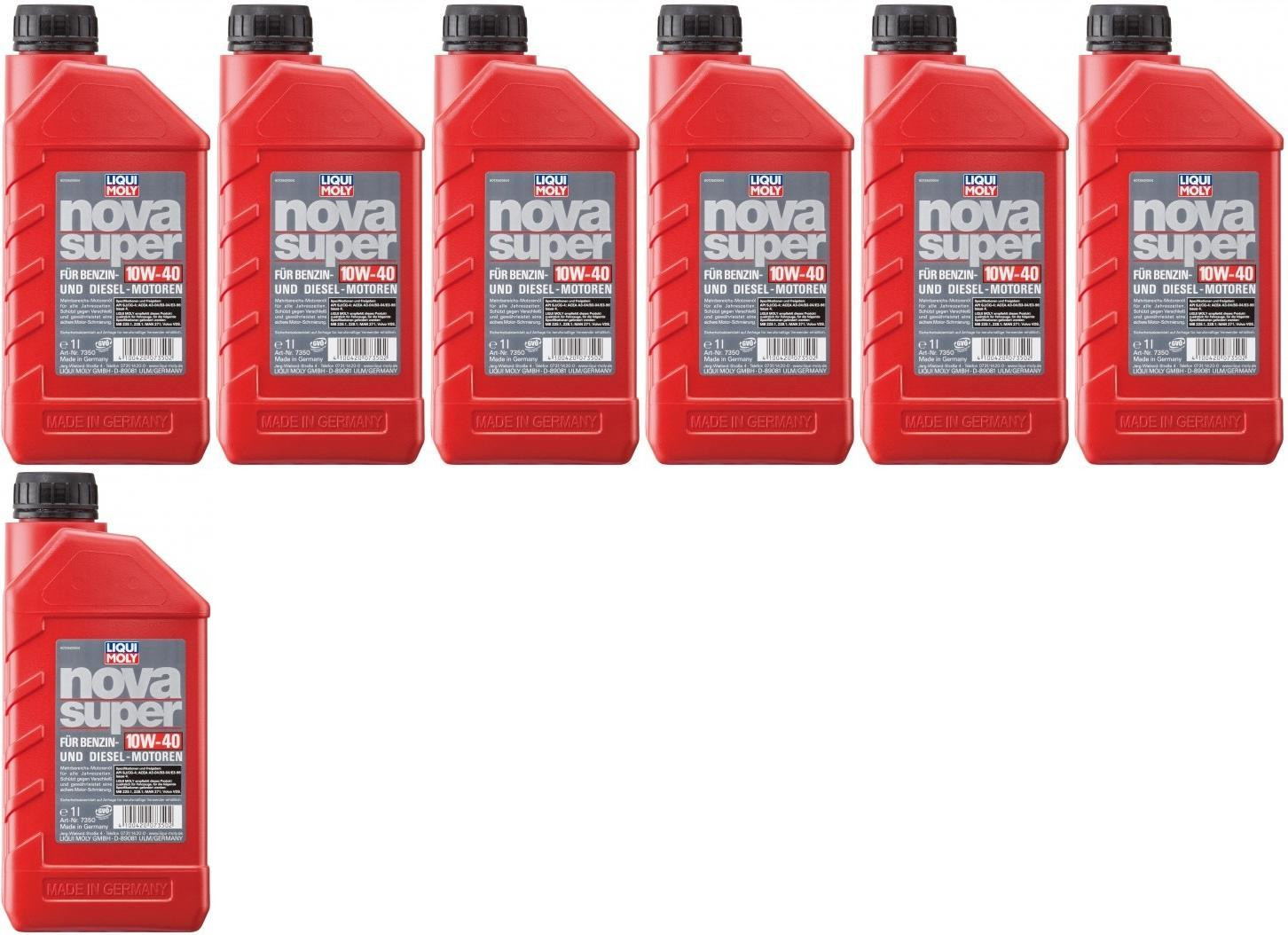 Liqui Moly 7350 Nova Super 10W-40 Motoröl Flasche 7x 1l = 7 Liter