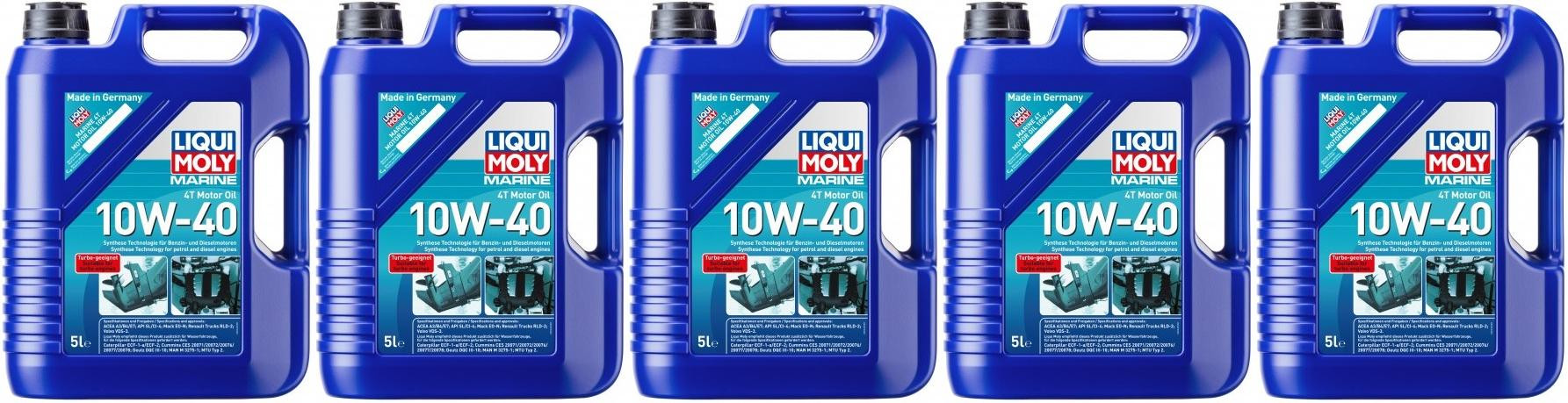 Liqui Moly 25013 Marine Motoroil 4T 10W-40 5x 5 = 25 Liter