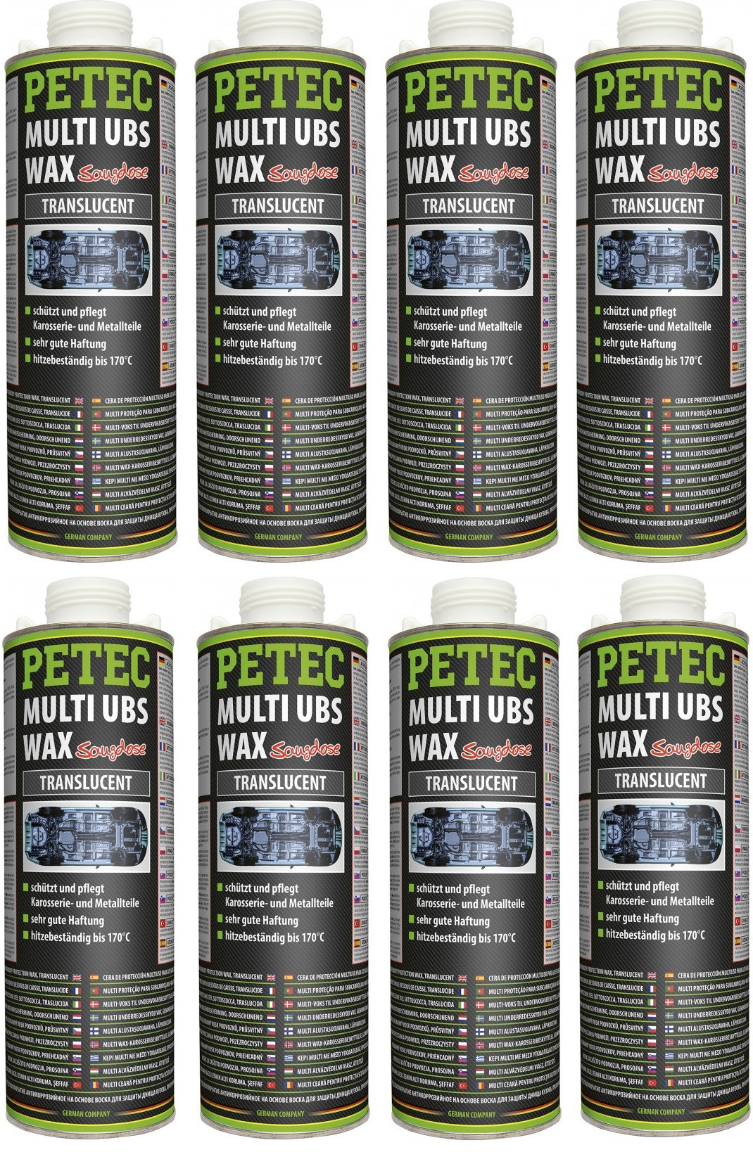 Petec Multi UBS WAX transparent 1000ml Saugdose 8x 1l = 8 Liter