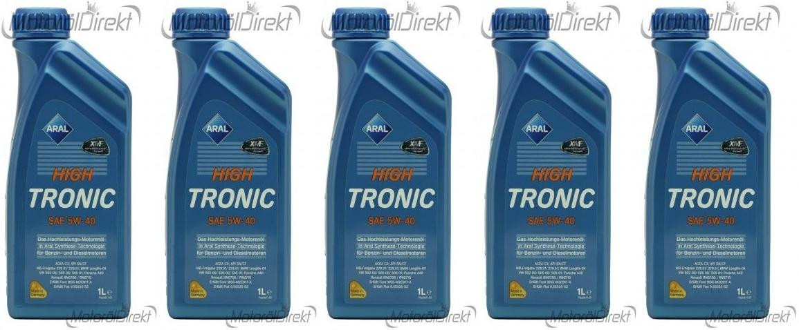Aral High Tronic 5W-40 Motoröl 5x 1l = 5 Liter