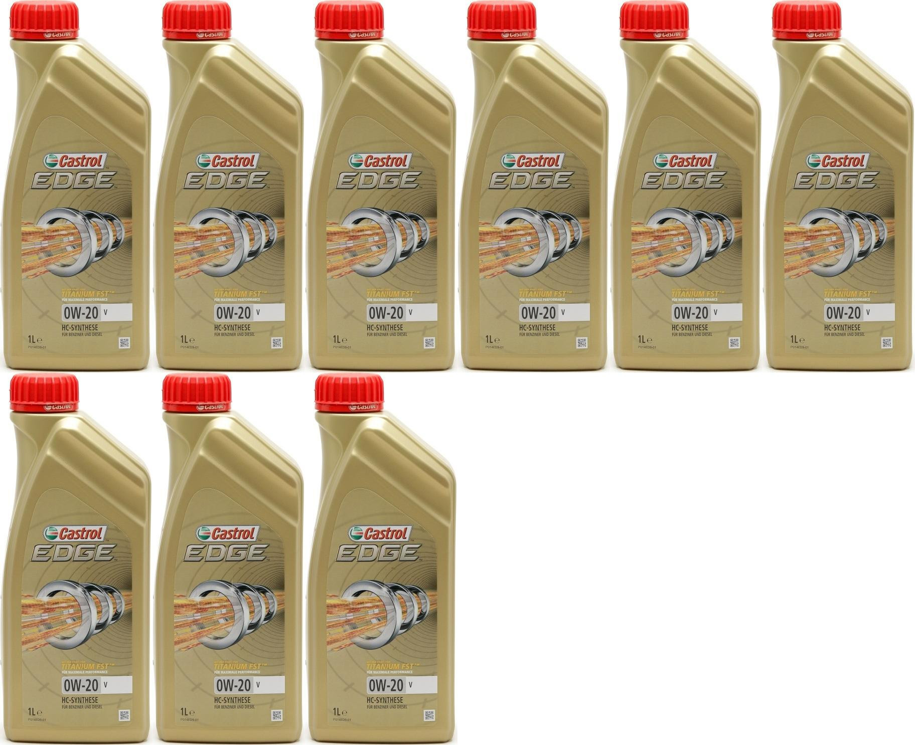 Castrol Edge V 0W-20 Motoröl 9x 1l = 9 Liter