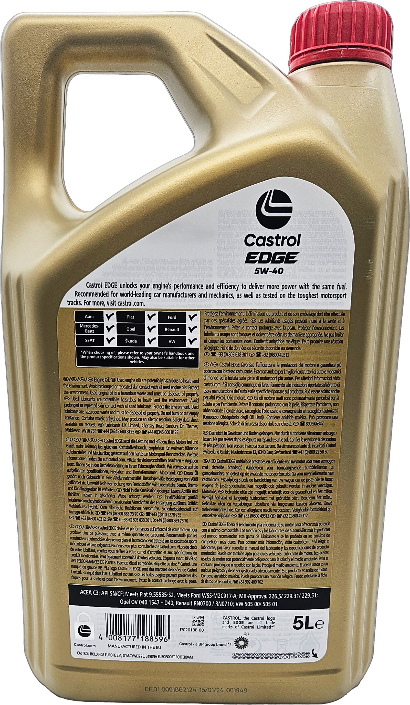 Castrol Edge 5W-40 Motoröl 5l (ex. FST)