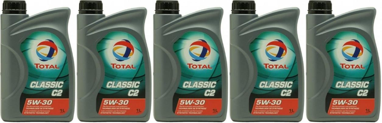 TOTAL Quartz Classic C2 5W-30 Motoröl 5x 1l = 5 Liter