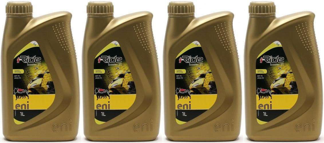 Eni i-Ride Scooter 2T synthetisches Motorrad Motoröl 4x 1l = 4 Liter