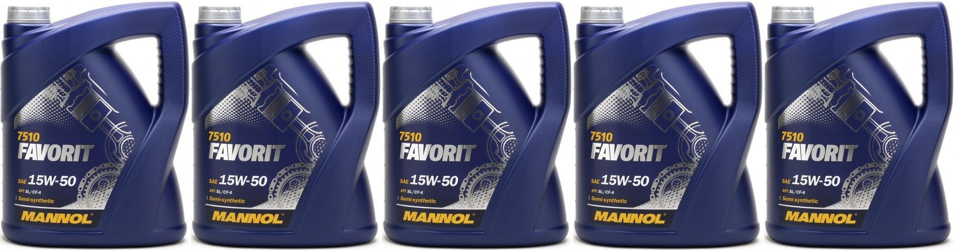 MANNOL Favorit 15W-50 5x 5 = 25 Liter