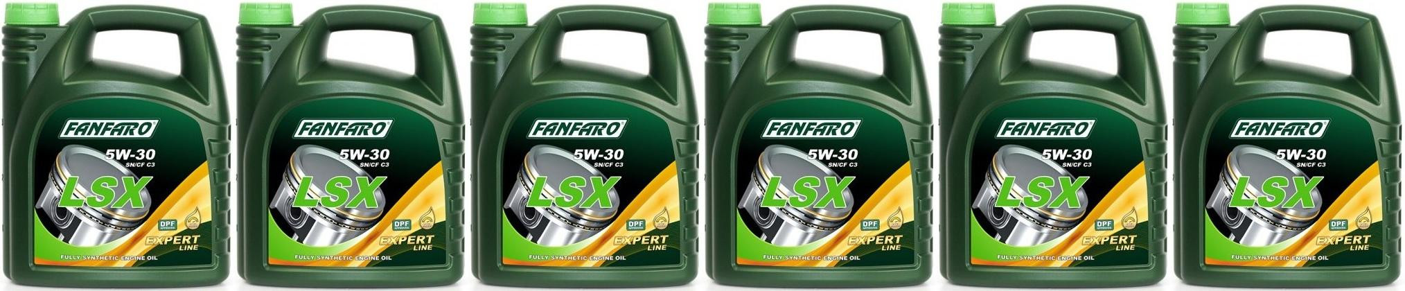 Fanfaro LSX 5W-30 Longlife 5W-30 Motoröl 6x 5 = 30 Liter