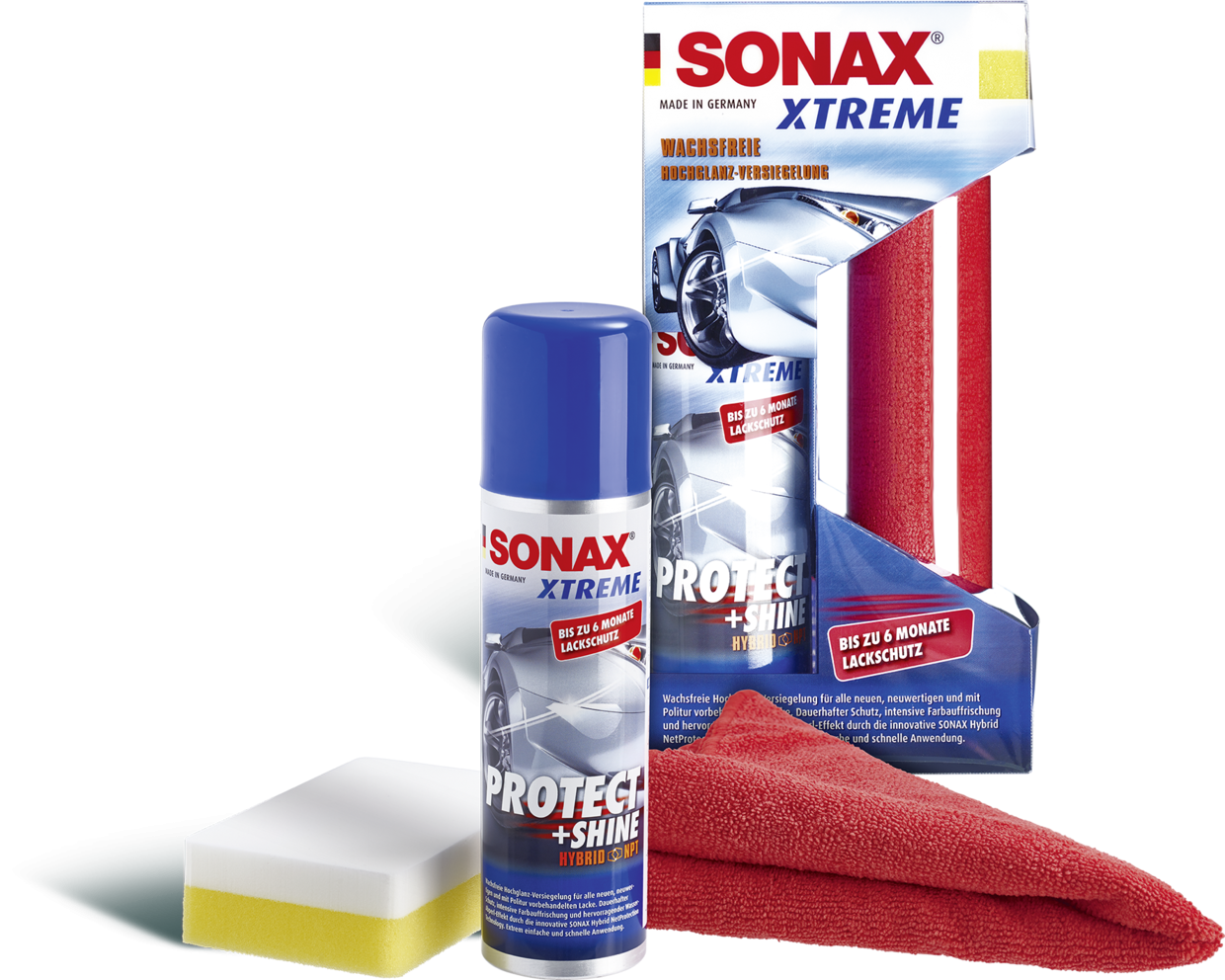 SONAX Xtreme Protect+Shine Hybrid NPT 210 ml wachsfreie Hochglanz-Versiegelung für alle neuen, neuwertigen und mit Politur vorbehandelten Lacke | Art-Nr. 02221000