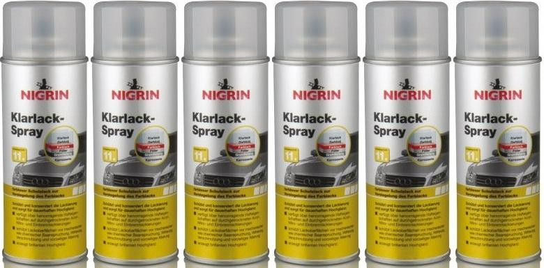Nigrin Klarlack Spray 6x 400 Milliliter