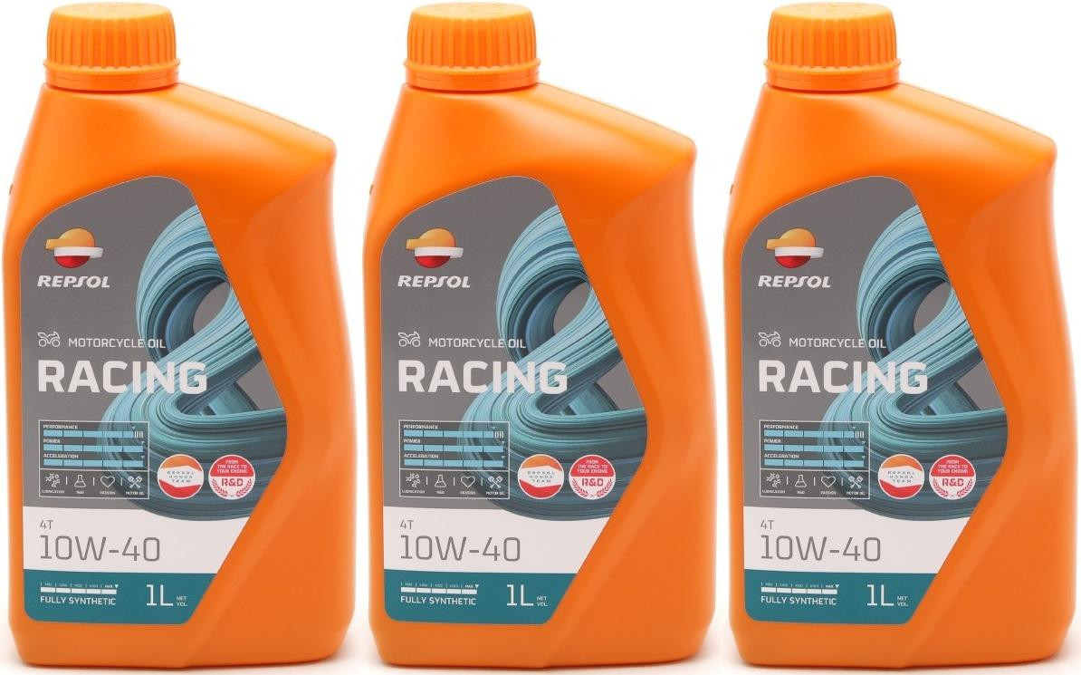 REPSOL 5W-40 Racing Motoröl – 4 Liter, Vollsynthetisch, Für Hochleistungsmotorräder