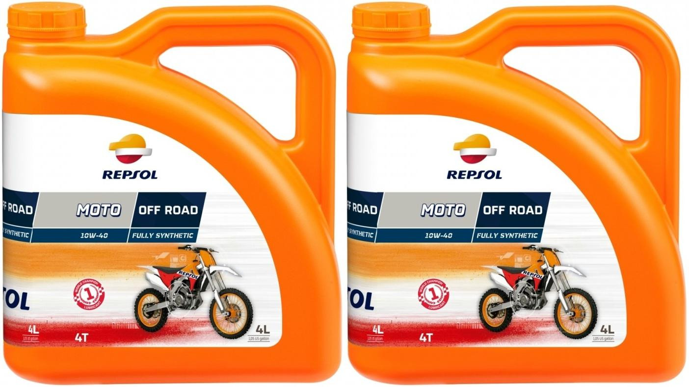 Repsol Motorrad Motoröl MOTO OFF ROAD 4T 10W40 2x 4l = 8 Liter - 4T SAE ...
