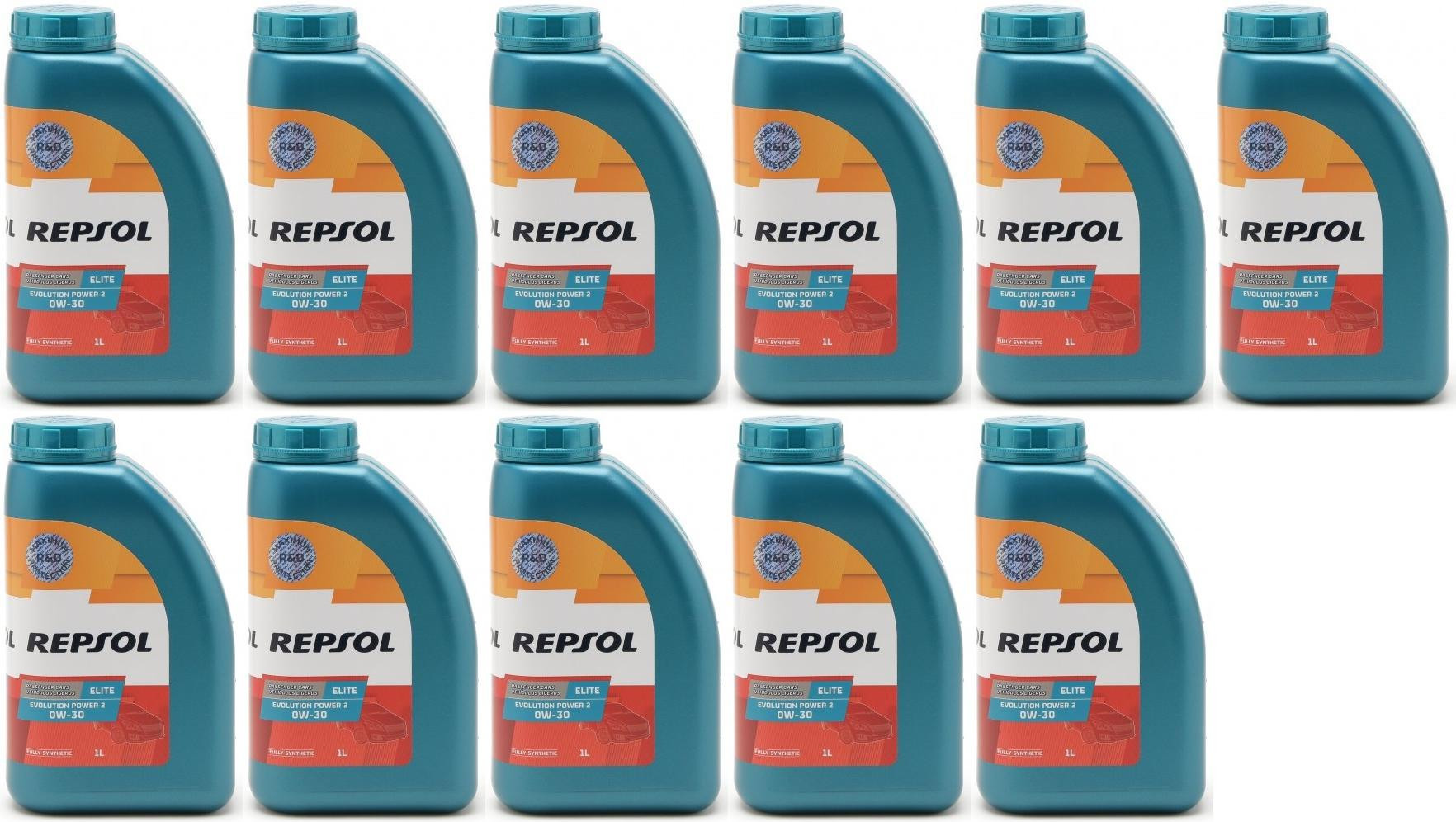 Repsol Motoröl ELITE EVOLUTION POWER 2 0W-30 1 Liter 11x 1l = 11 Liter