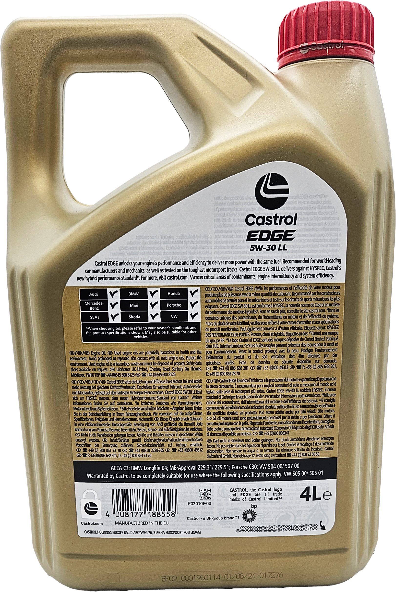 Castrol Edge 5W-30 LL Motoröl 4l Kanister
