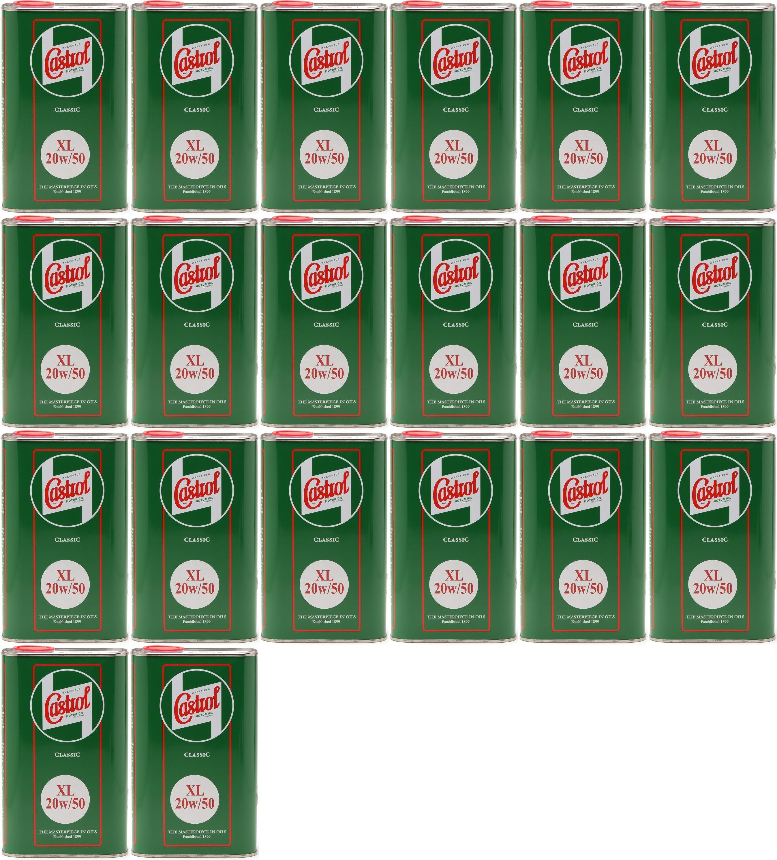 Castrol Classic XL 20W-50 Oldtimer Öl / Classic Cars Motoröl 20x 1l = 20 Liter
