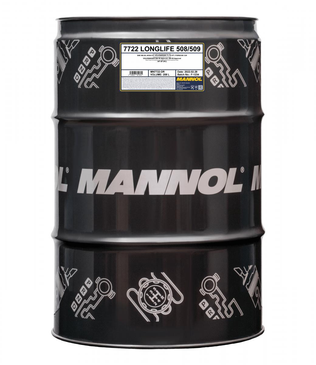 Mannol 7722 Longlife 508/509 0W-20 Motoröl 208l Fass