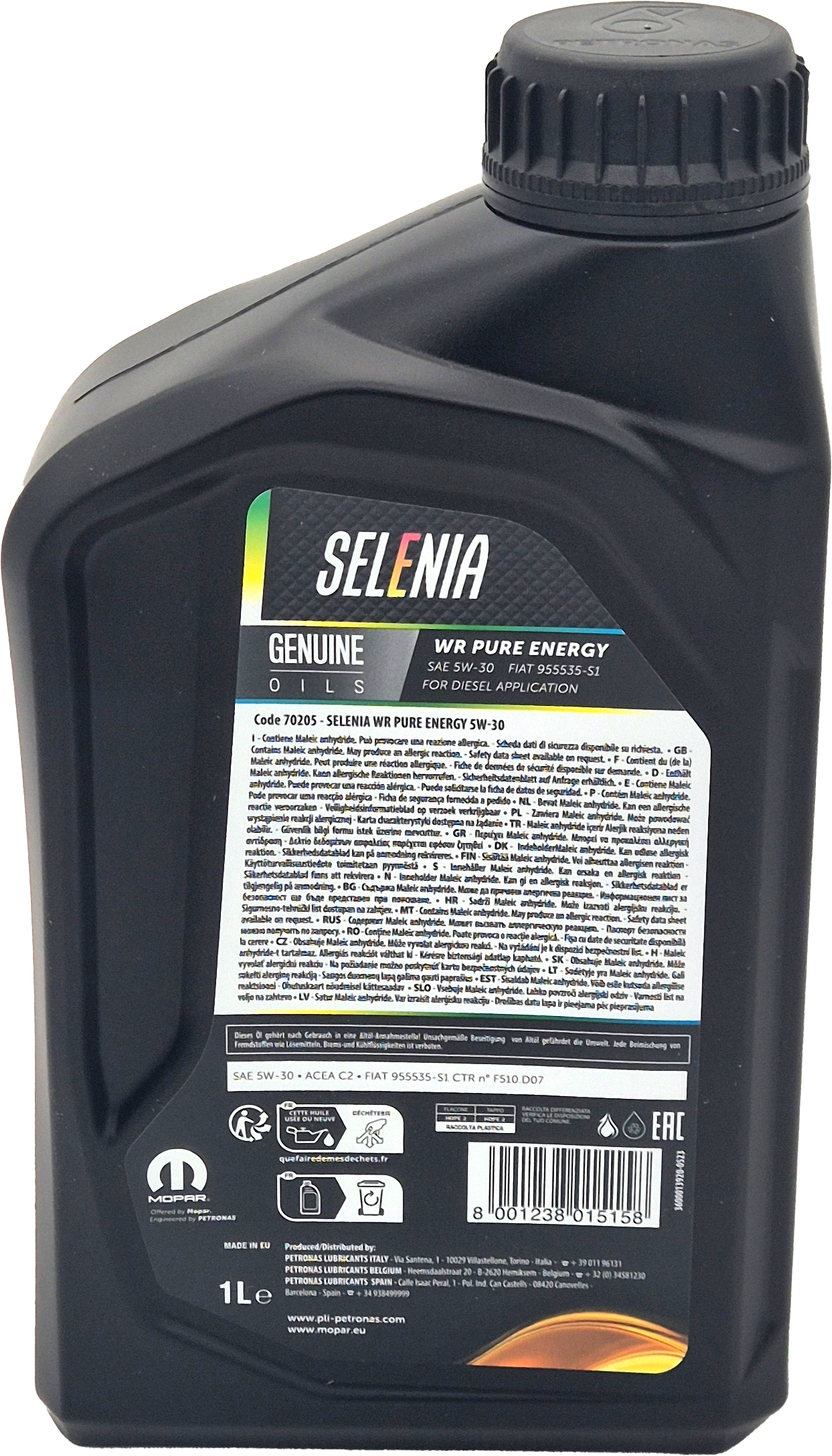 Selenia WR Pure Energy 5W-30 Motoröl 1l Flasche