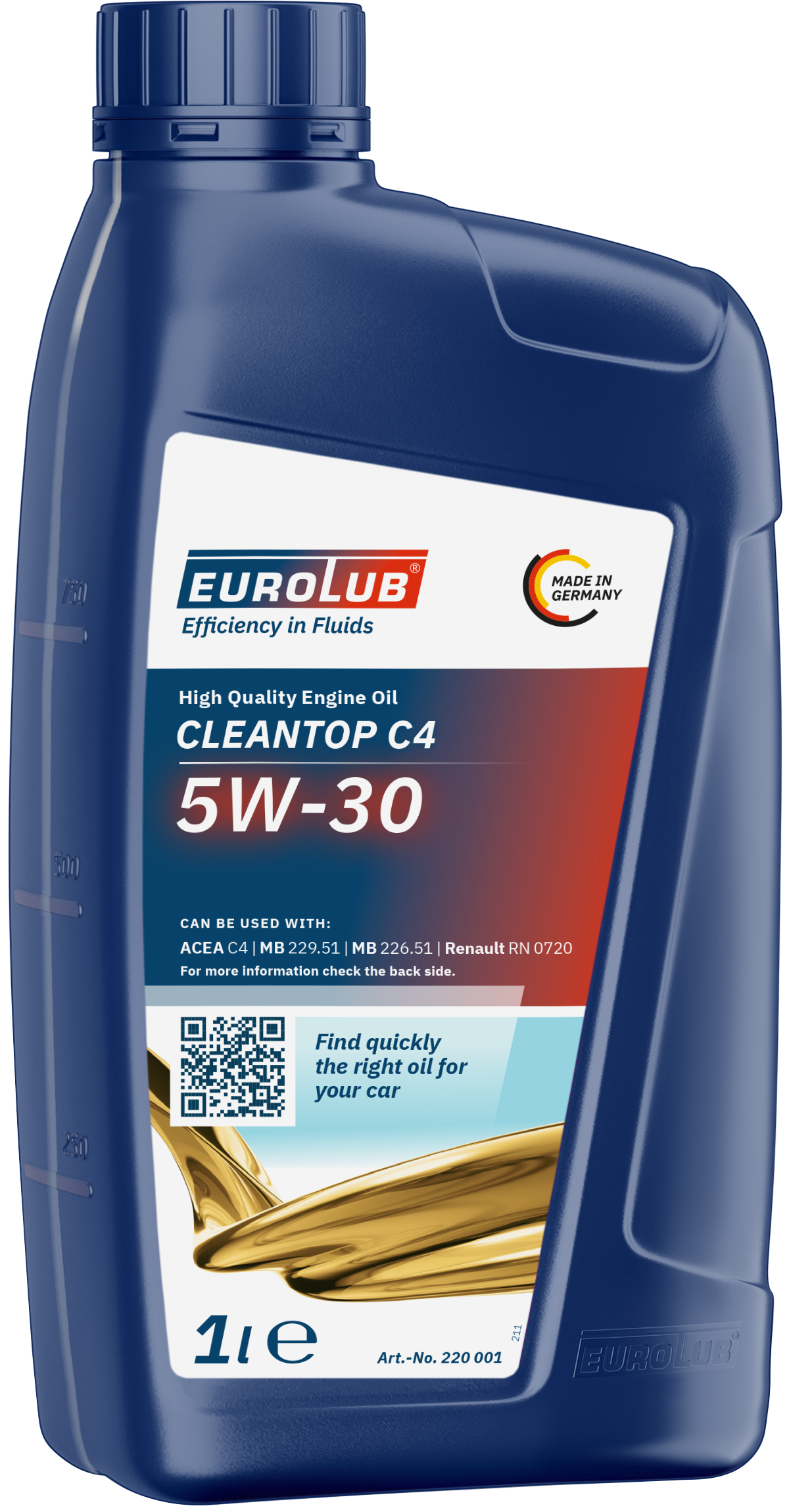 Eurolub Cleantop C4 5W-30 Motoröl 1l Flasche