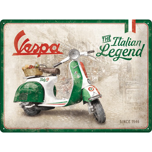 Vespa Italian Legend - Metallschild 30x40 cm