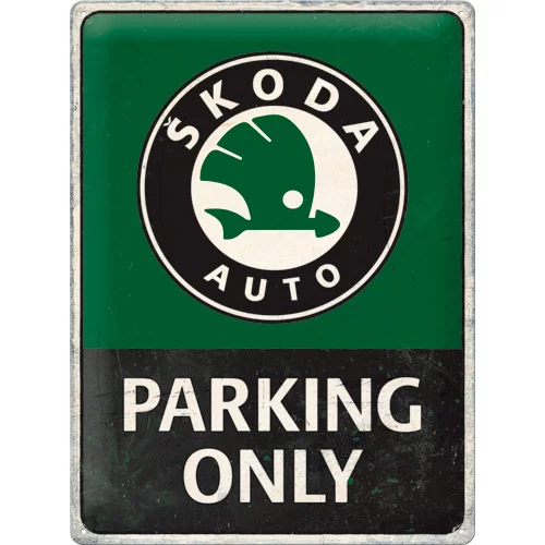 Skoda Parking Only - Metallschild 30x40 cm