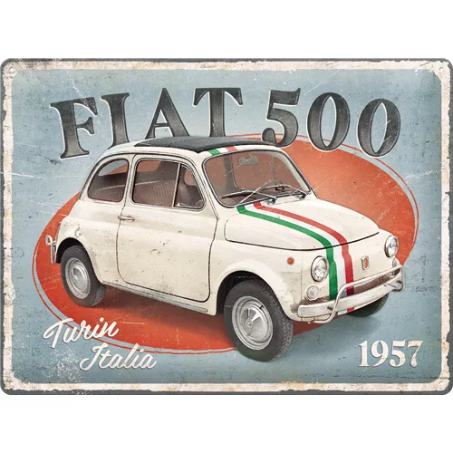Fiat 500 - Metallschild 30x40 cm