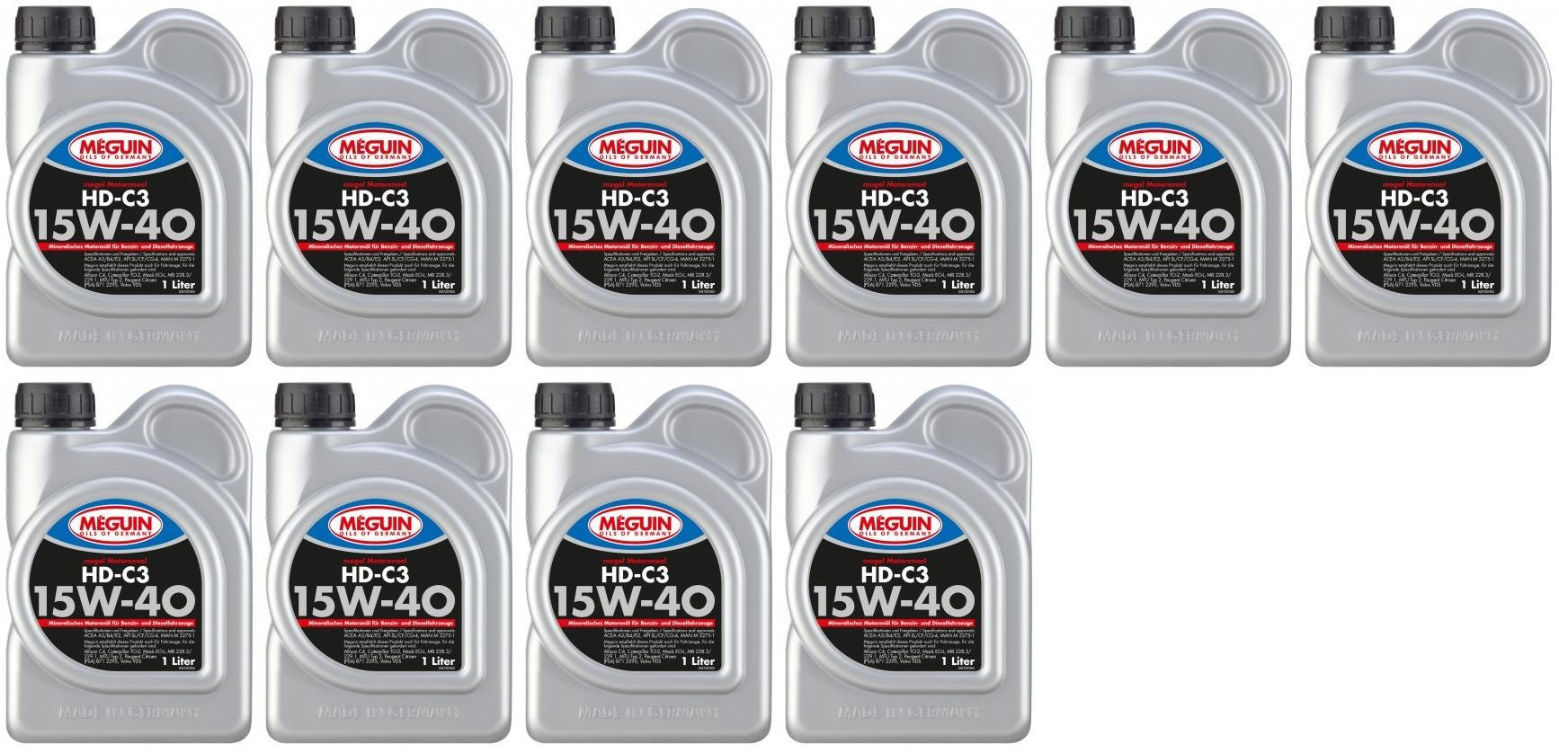 Meguin megol 4729 Motoröl HD-C3 SAE 15W-40 10x 1l = 10 Liter