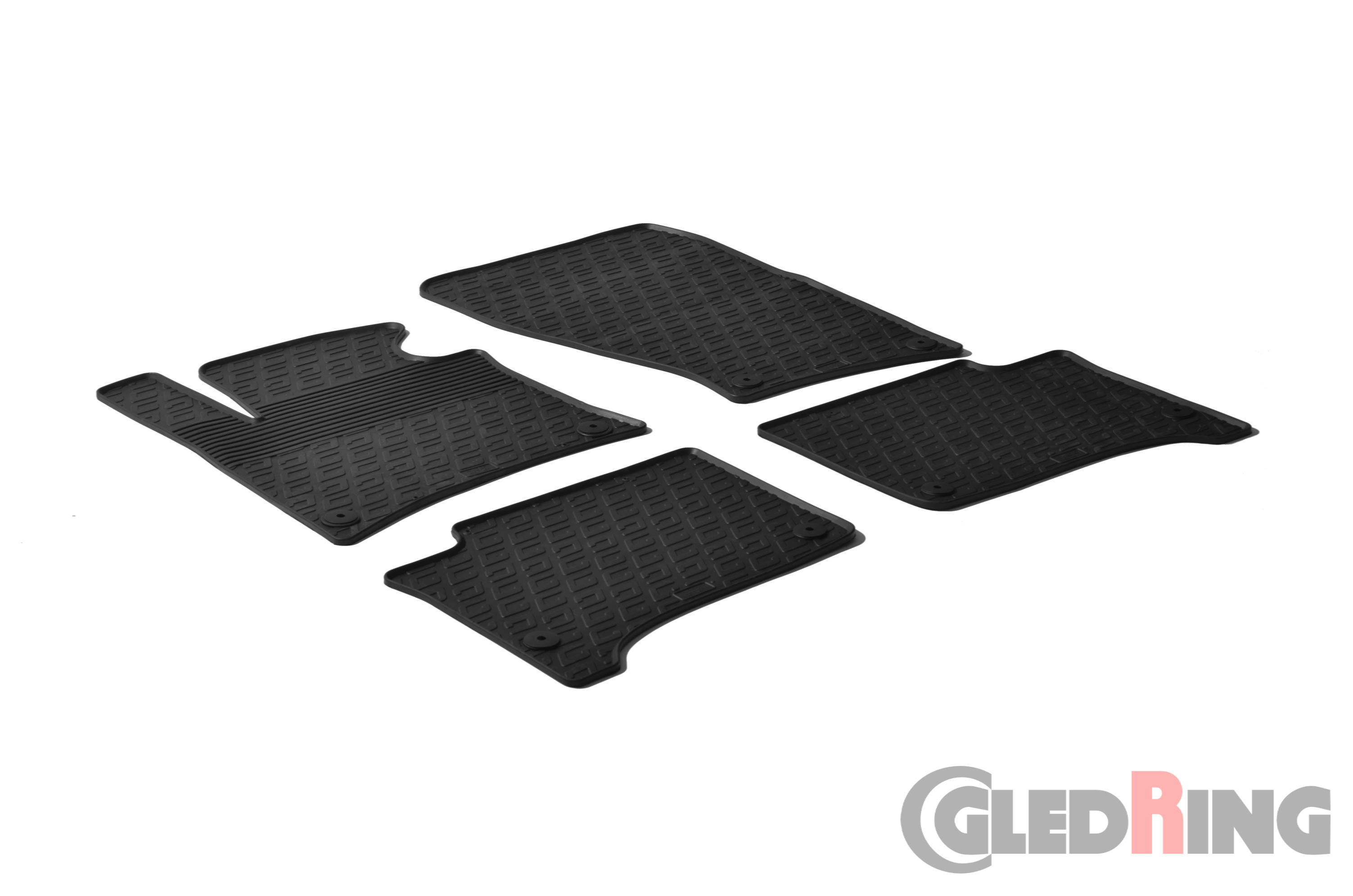 Original Gledring Passform Fußmatten Gummimatten 4 Tlg.+Fixing - VOLKSWAGEN Touareg 2010-04.2018