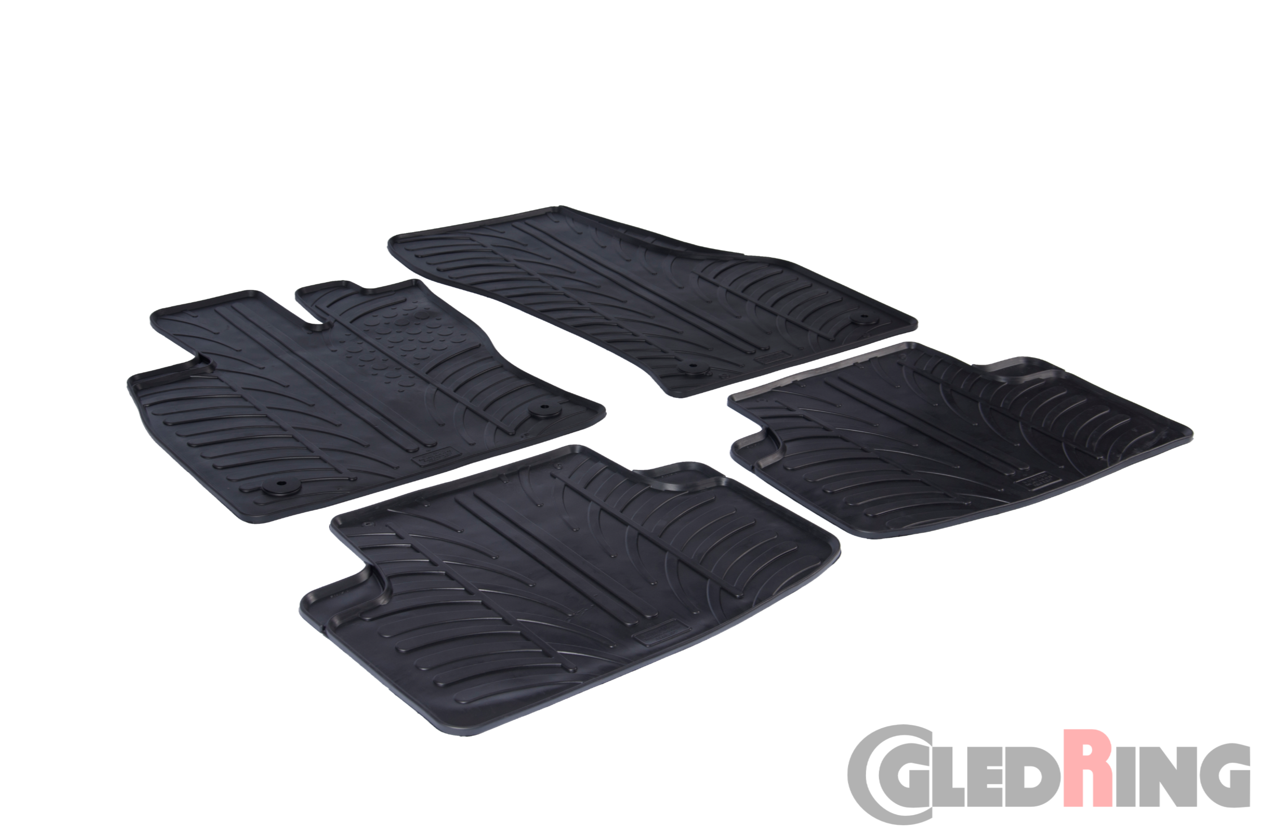 Original Gledring Passform Fußmatten Gummimatten 4 Tlg.+Fixing - VOLKSWAGEN Golf Sportsvan 2014->