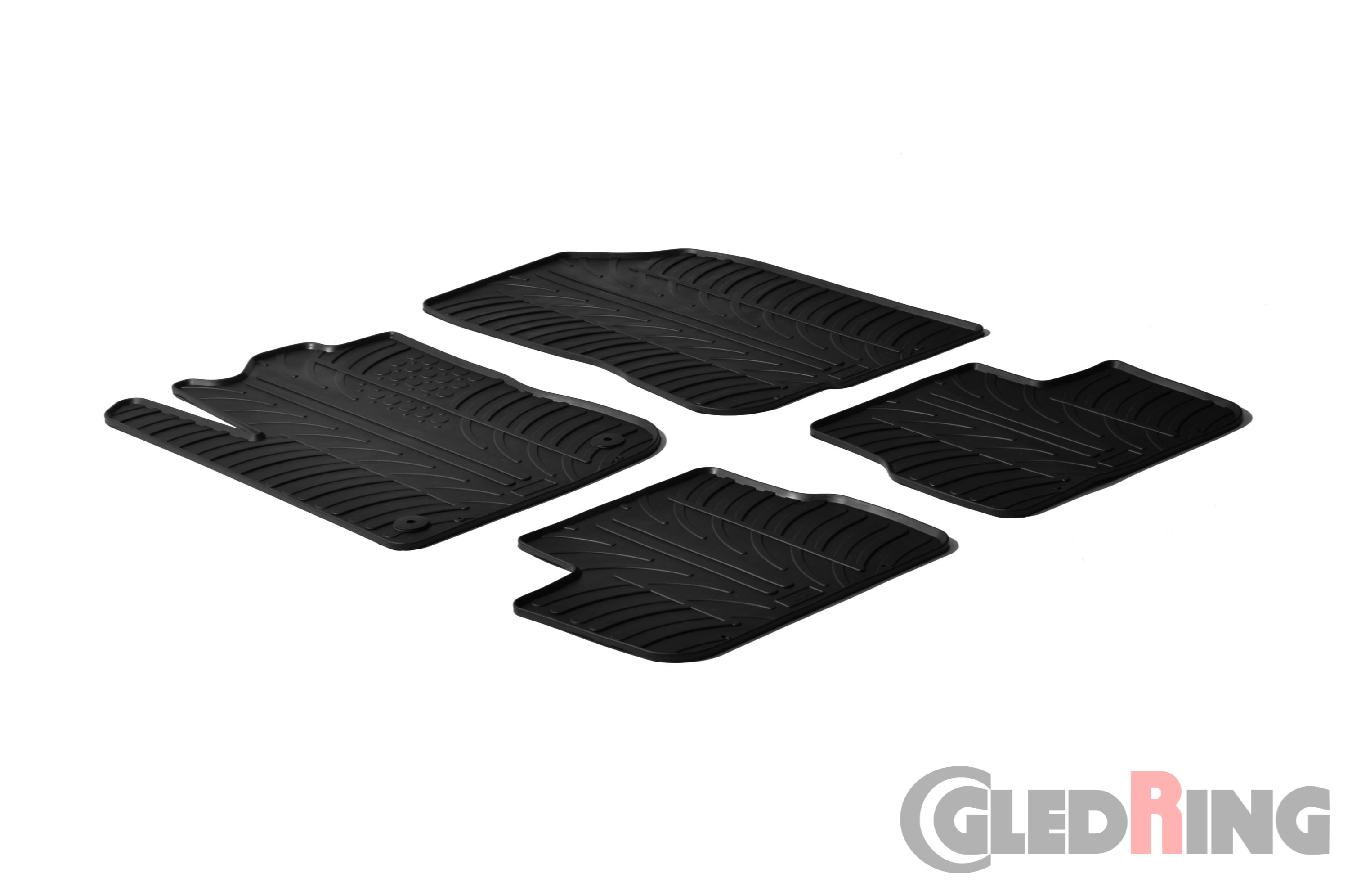 Original Gledring Passform Fußmatten Gummimatten 4 Tlg.+Fixing - PEUGEOT 208 2012-10.2019 / 5 Türig