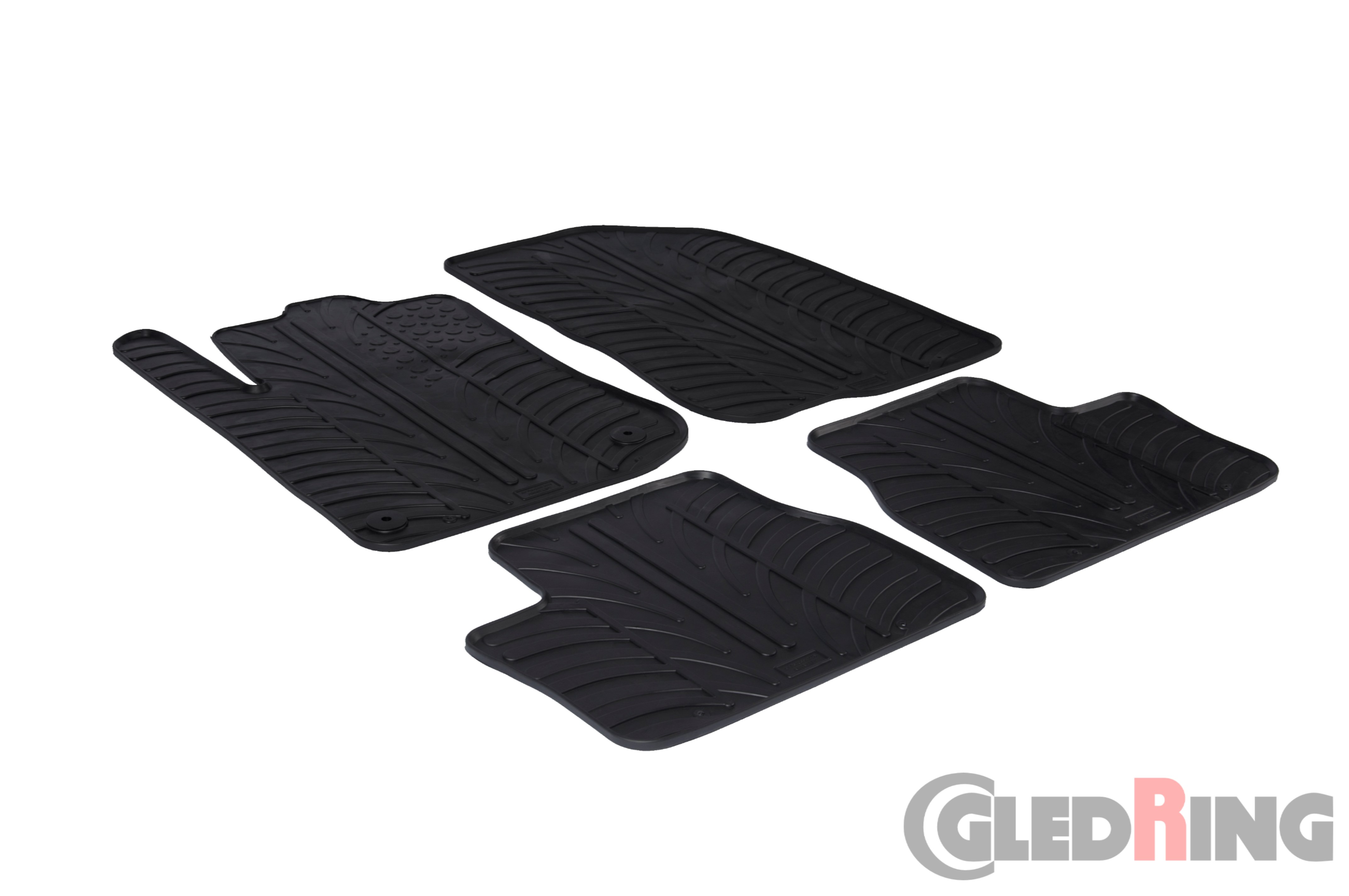 Original Gledring Passform Fußmatten Gummimatten 4 Tlg.+Fixing - PEUGEOT 2008 2013-12.2019 (Schaltung)
