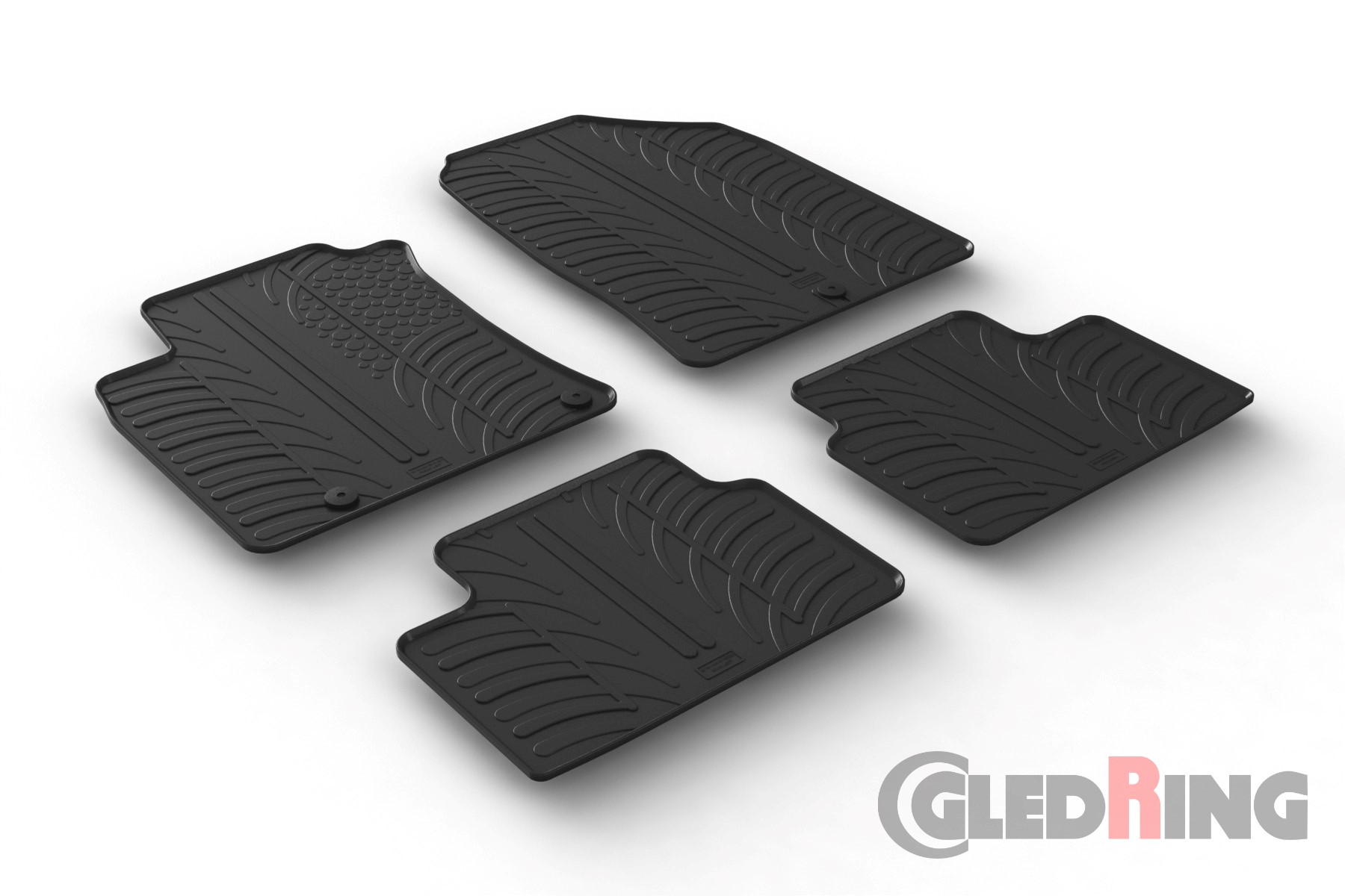 Original Gledring Passform Fußmatten Gummimatten 4 Tlg.+Fixing - HYUNDAI i30 02.2017-> (5 Türig, HB, Schaltung)