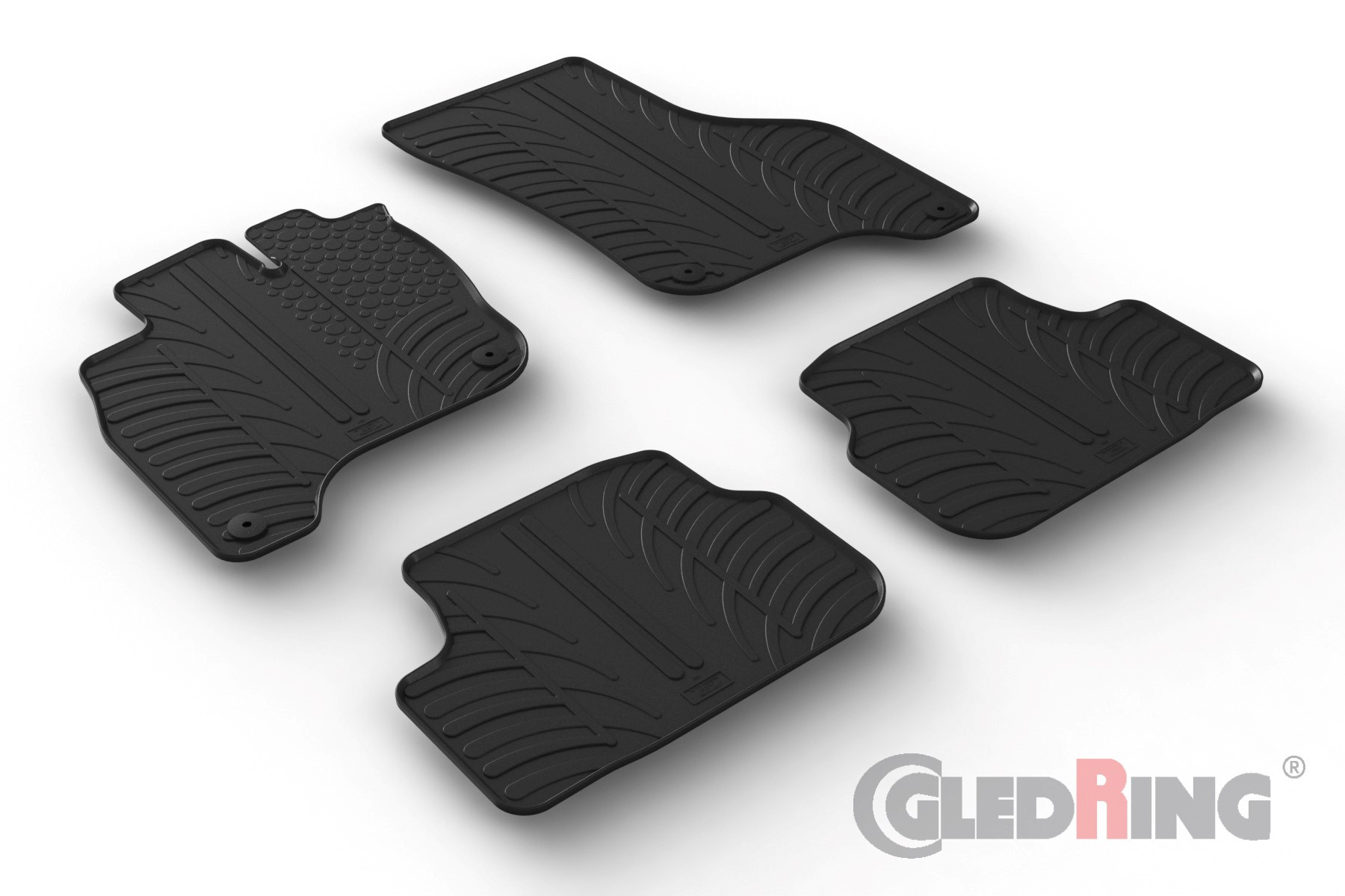 Original Gledring Passform Fußmatten Gummimatten 4 Tlg.+Fixing - VOLKSWAGEN e-Golf VII Elektro 2014-2020