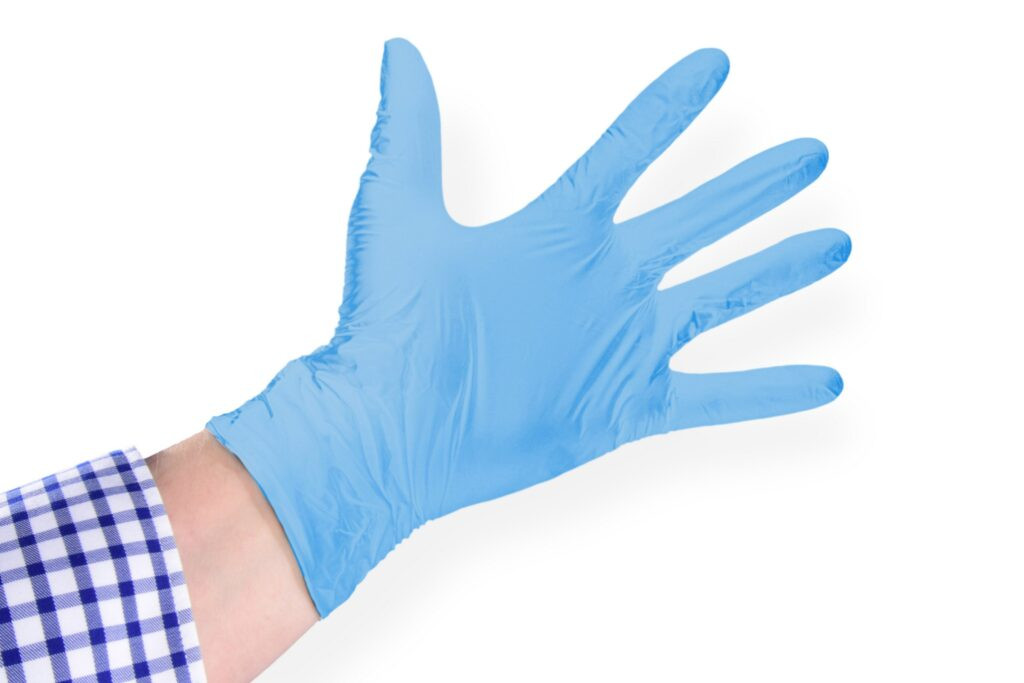 Nitril-Einweghandschuhe, weiß puderfrei, Größe M, 